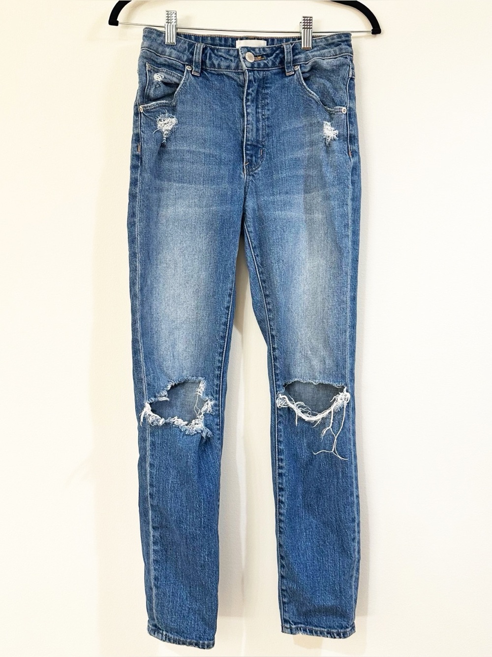Rolla’s Miller Mid High Rise Slim Ripped Knee Jeans Size 26 - Picture 2 of 10